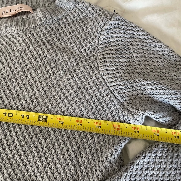 Philosophy | Open knit Cashmere blend grey crew neck sweater sz Small - Picture 7 of 13